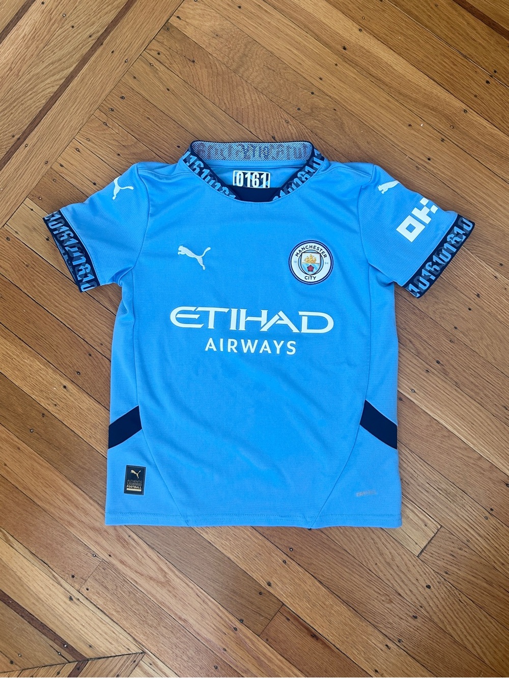 Puma Manchester City Home 2024 2025 Youth Soccer Jersey #5 John Stones 9 10